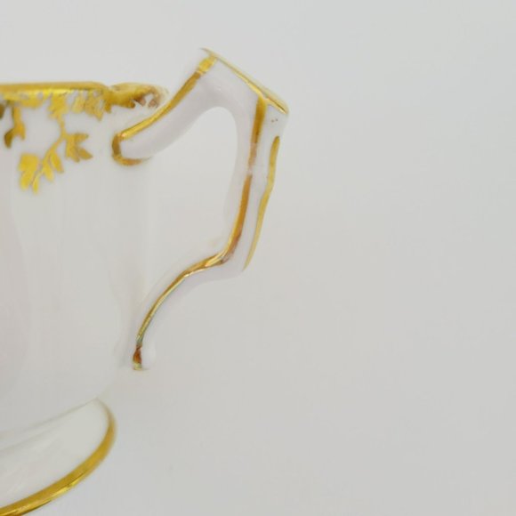 Aynsley Floral & Gold Ivy Teacup, Pink & White Floral Vintage England Bone China - Picture 5 of 10